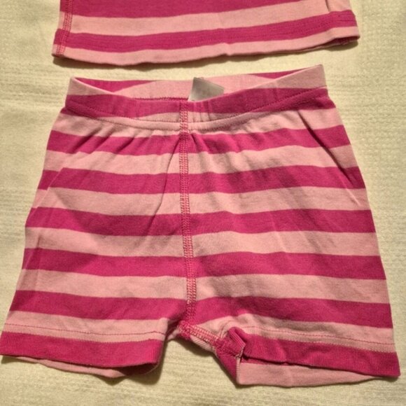 Hanna Andersson girls size 90 or 3T 2 tone pink pajamas, top has faint stains - Picture 2 of 7